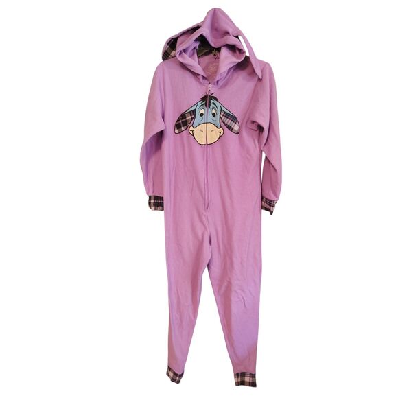 Disney Childs Small 4/6 Eeyore Purple Hooded One Piece Pajama - Picture 1 of 6